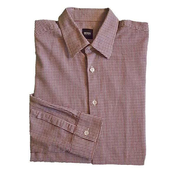 Hugo Boss Other - Hugo Boss Mens Cotton Nailhead Dress Shirt L